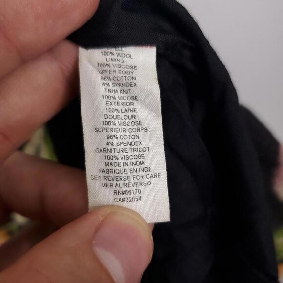 Free People Dress Womens Small Embroidered High Neck Floral Skirt Fit Flare - Picture 6 of 13